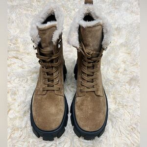 Marc Fisher LTD Happier Combat Leather boots Brown Size 8.5